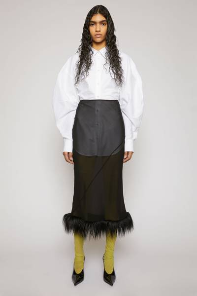 Acne Studios Faux-fur georgette skirt black outlook