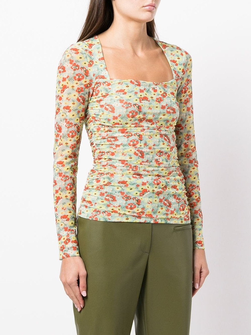 floral-print mesh top 3