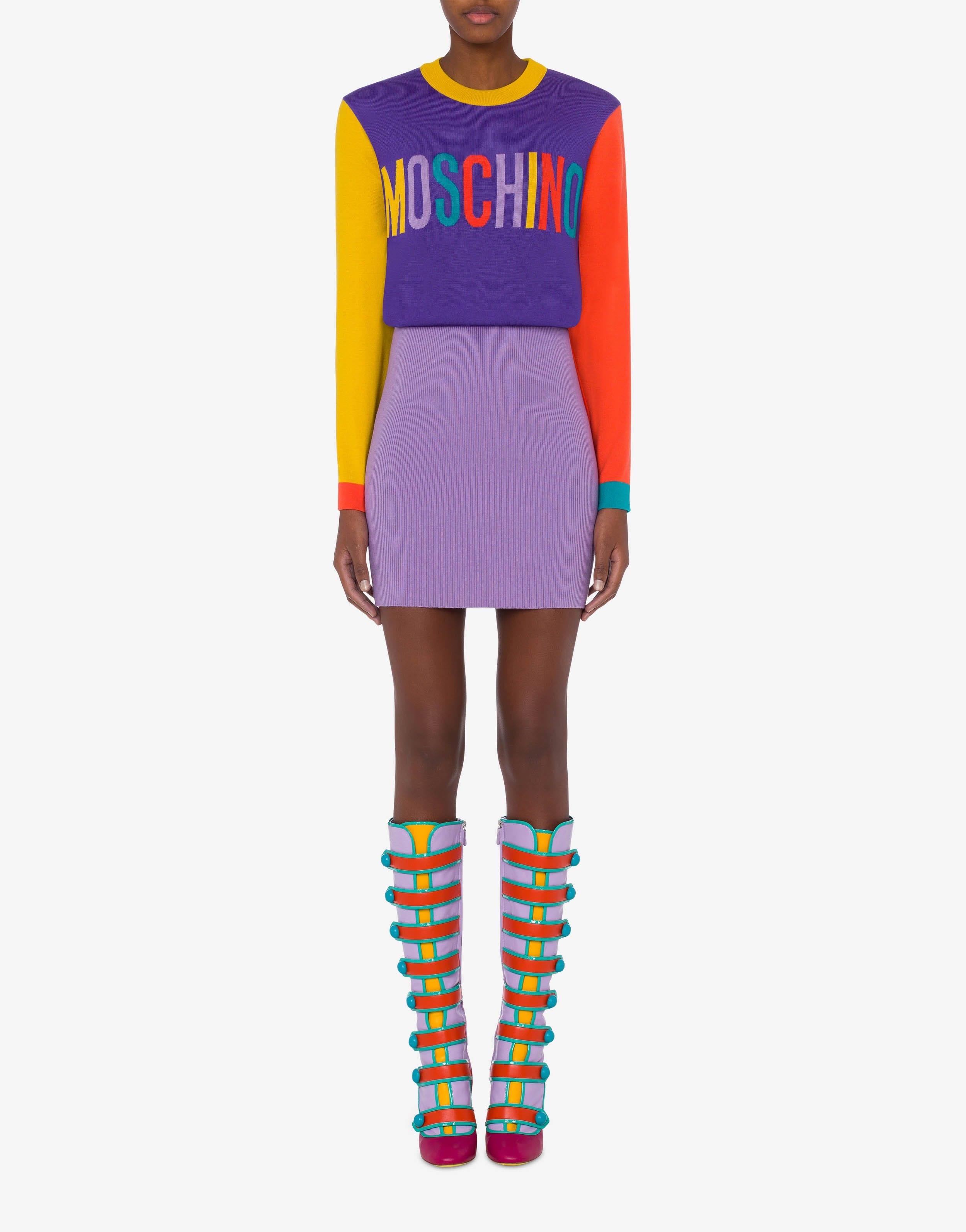 COLOUR BLOCK KNIT DRESS - 2