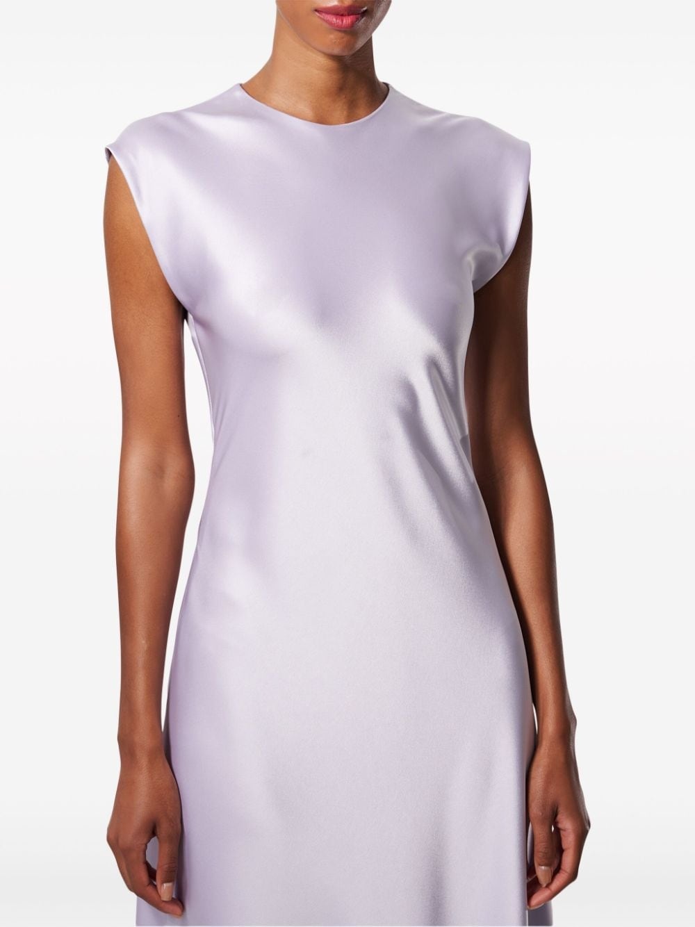 cap-sleeve satin dress - 4