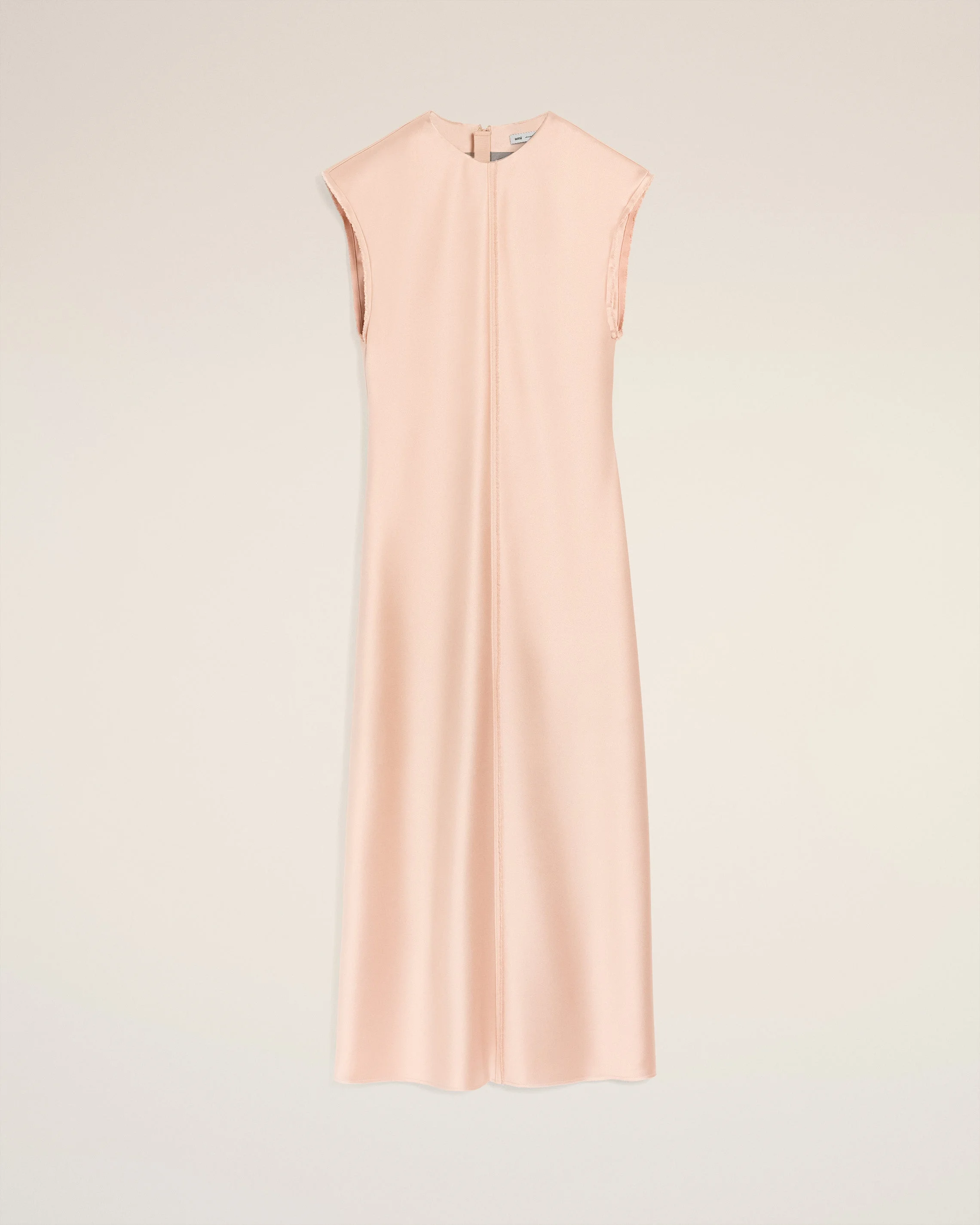 PINK LONG RAW EDGE DETAILS DRESS - 1