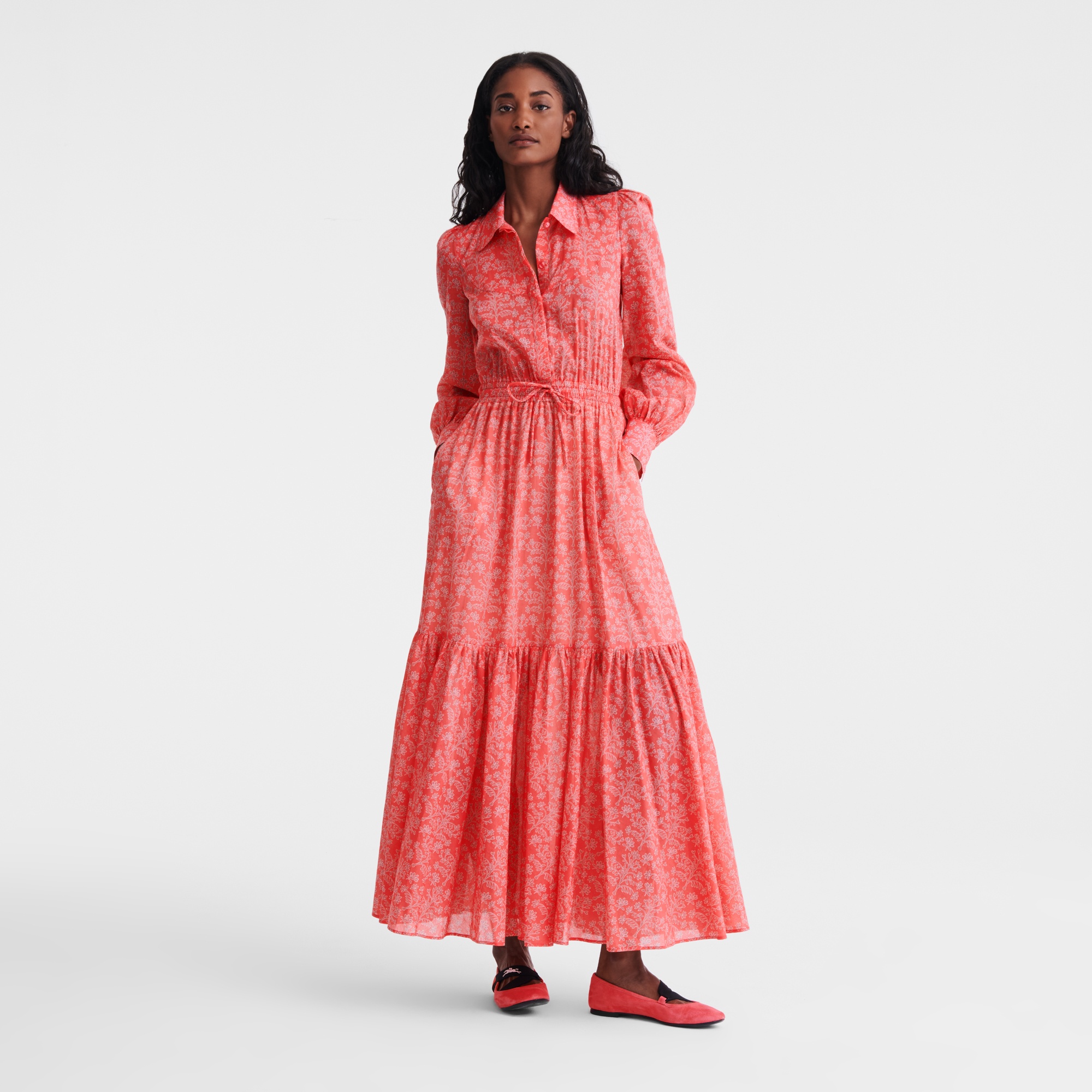 Long dress Tomato - Printed veil - 2