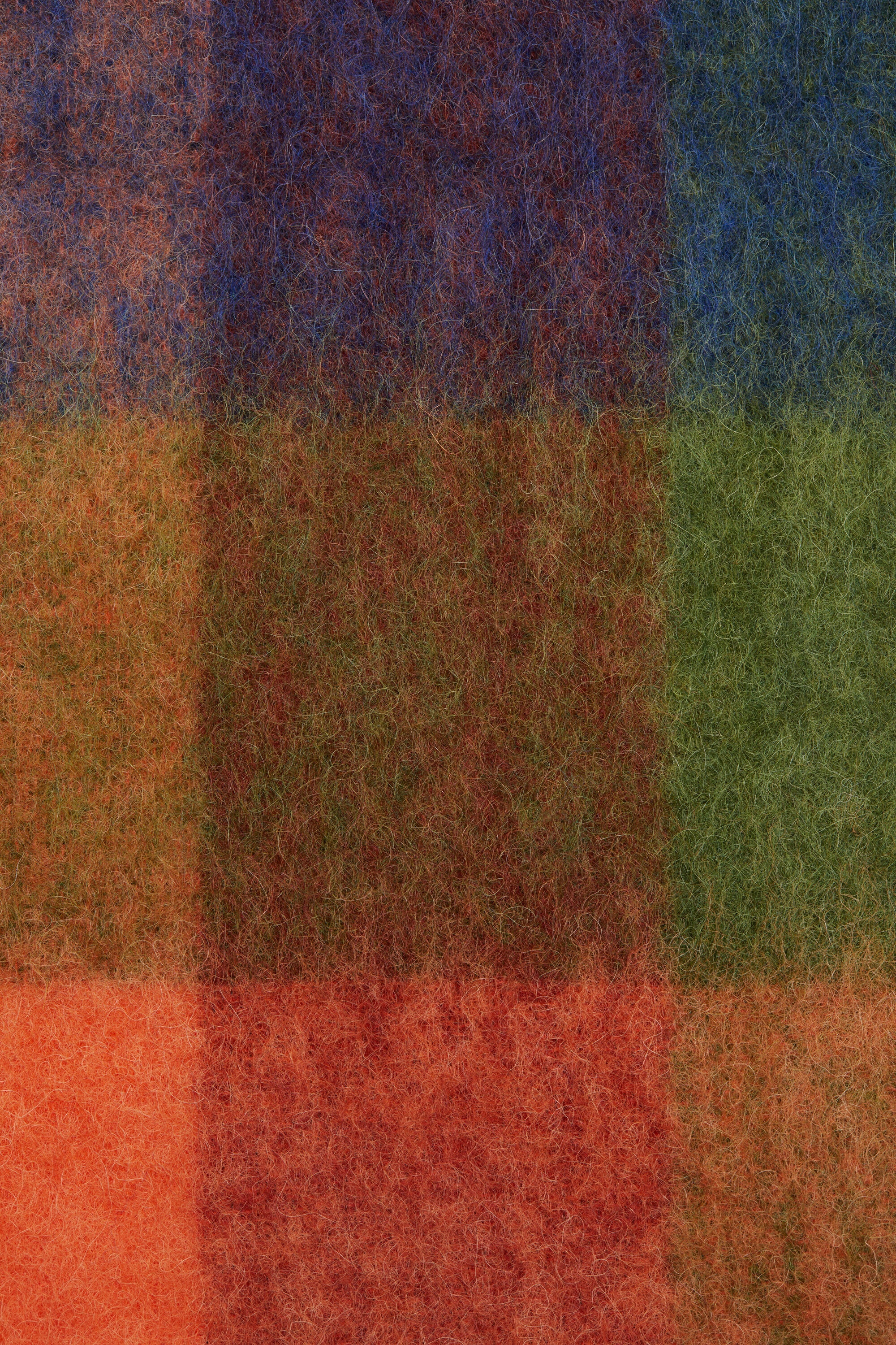 Mohair checked scarf - Orange/green - 5