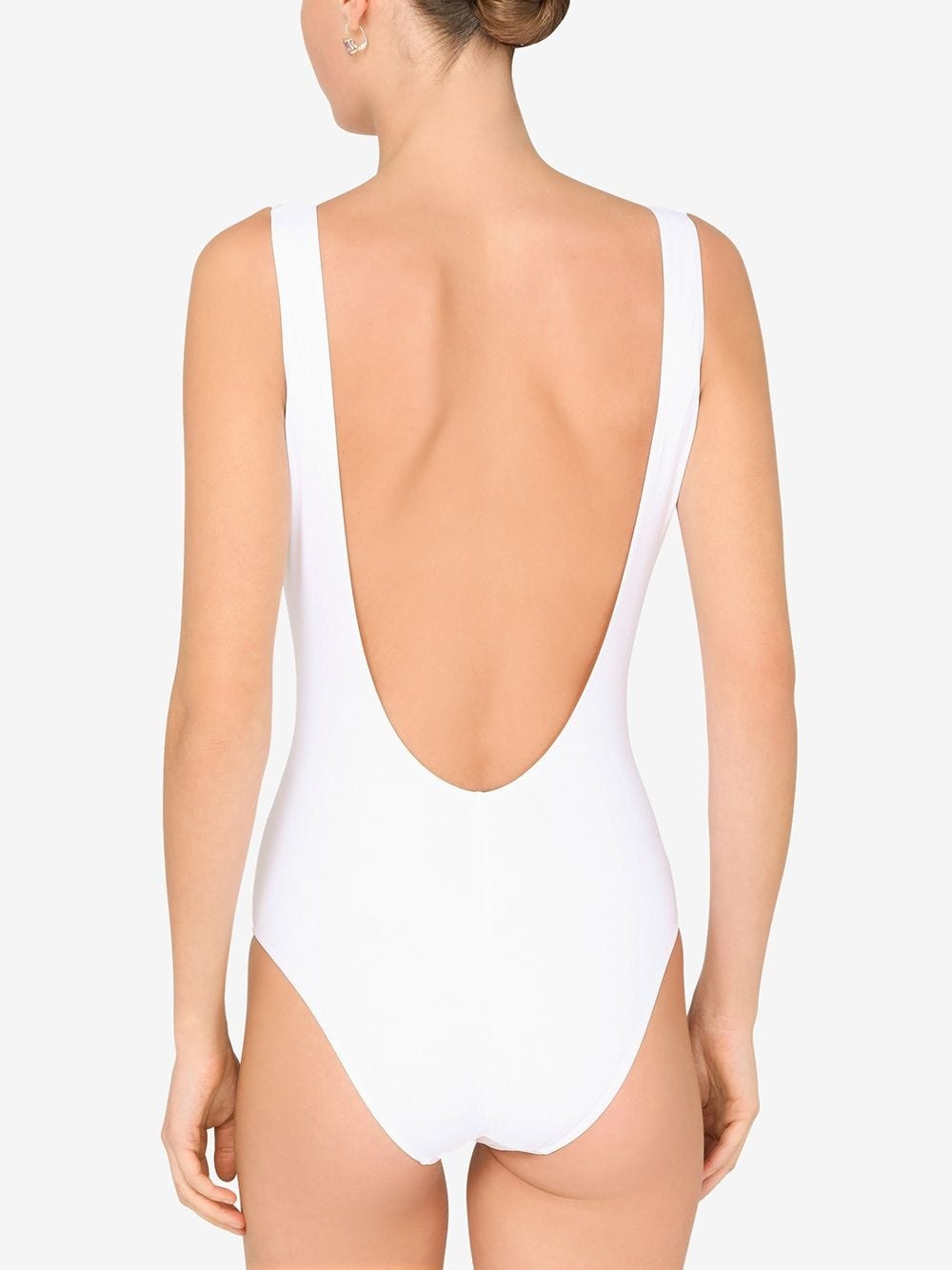 logo-tag scoop-back swimsuit - 3