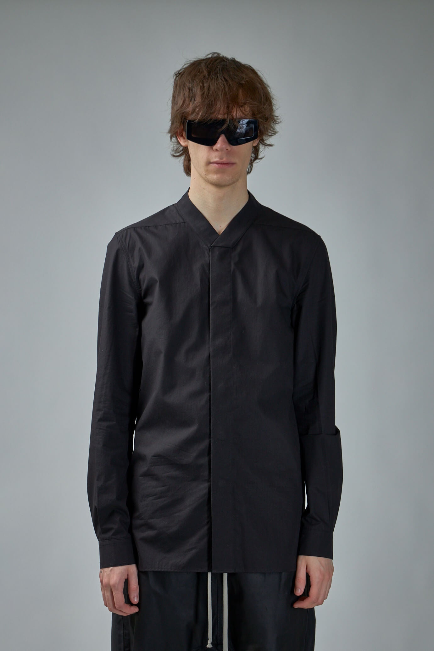 Rick Owens Snap Collar Faun Shirt | labelsfashion | REVERSIBLE