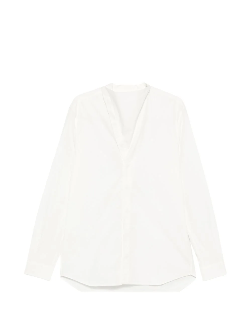 Island asymmetric-neck long-sleeved shirt - 1
