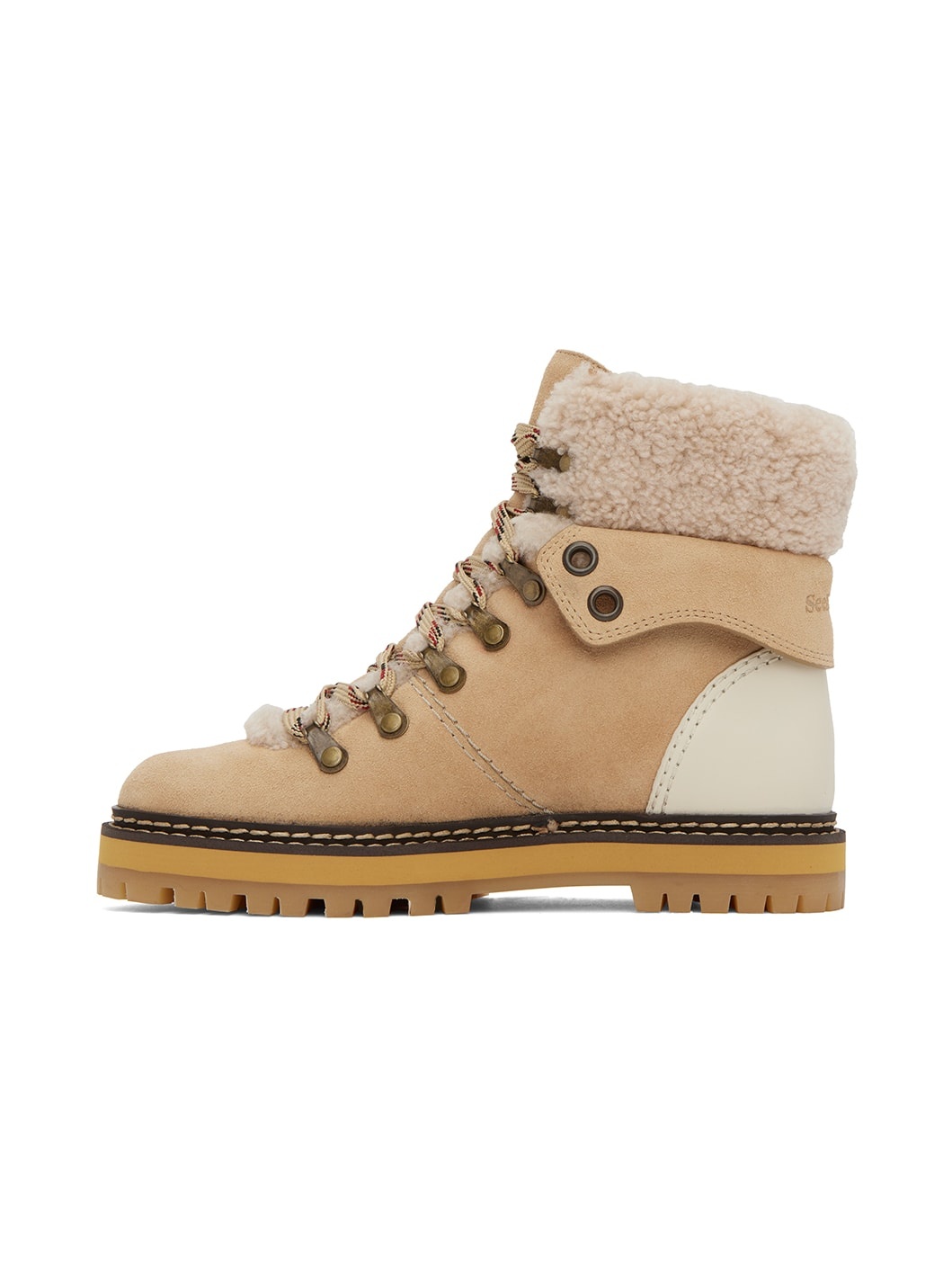 Beige Eileen Shearling Ankle Boots - 3
