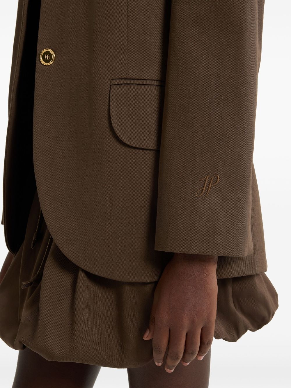 belted gabardine jacket - 5