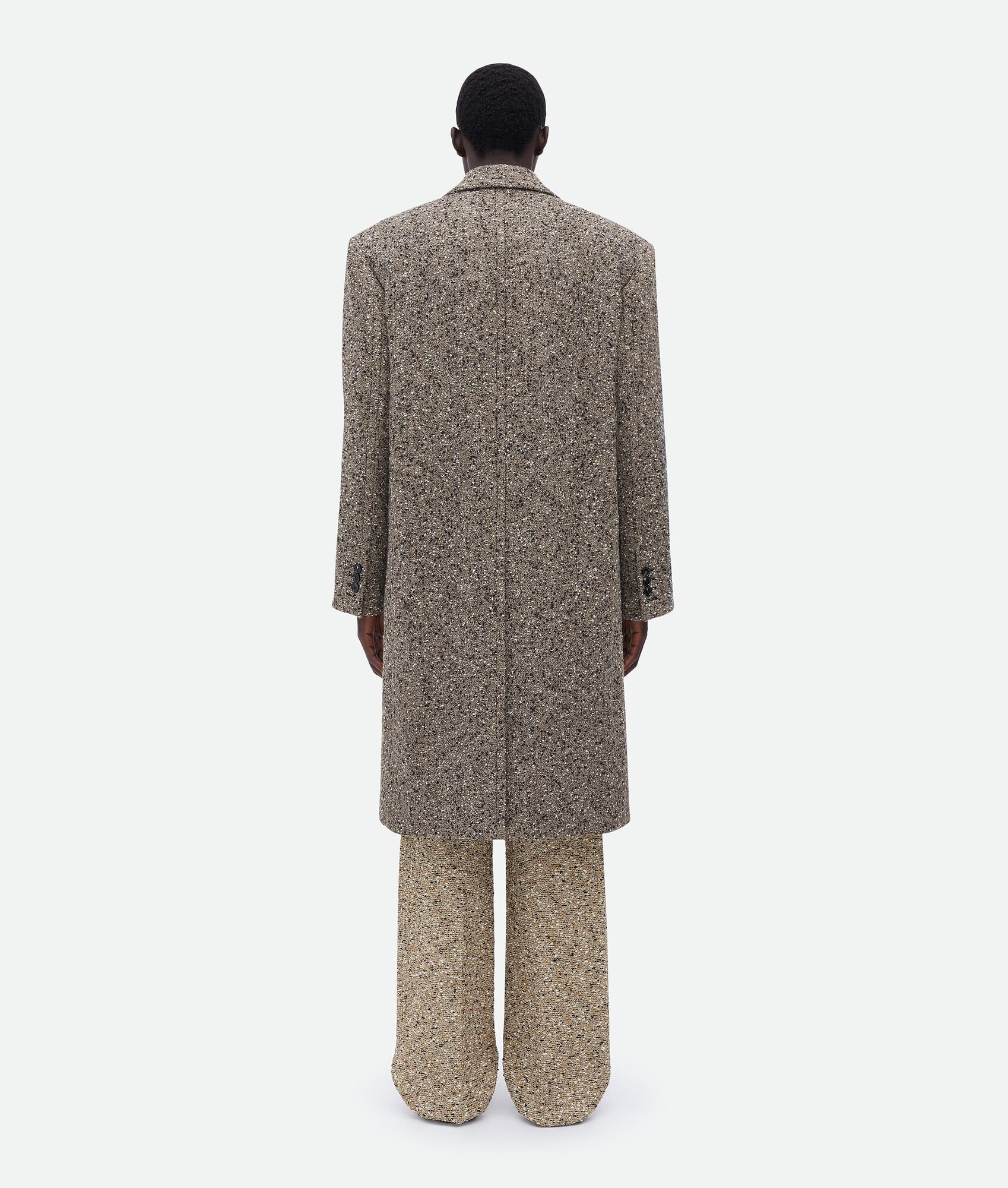 textured wool coat - 3