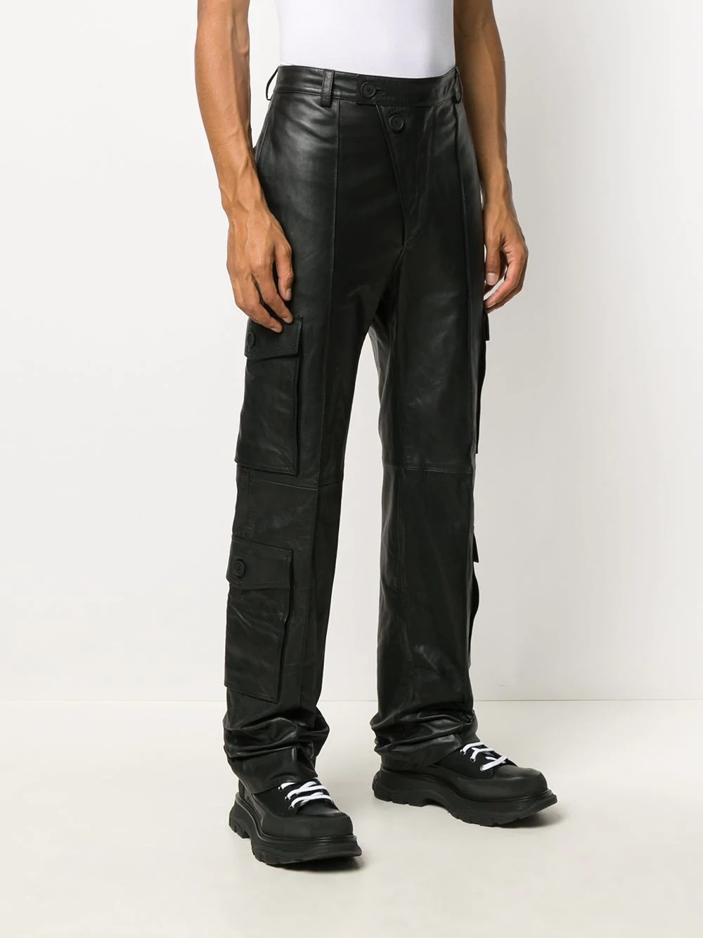 leather cargo trousers - 3