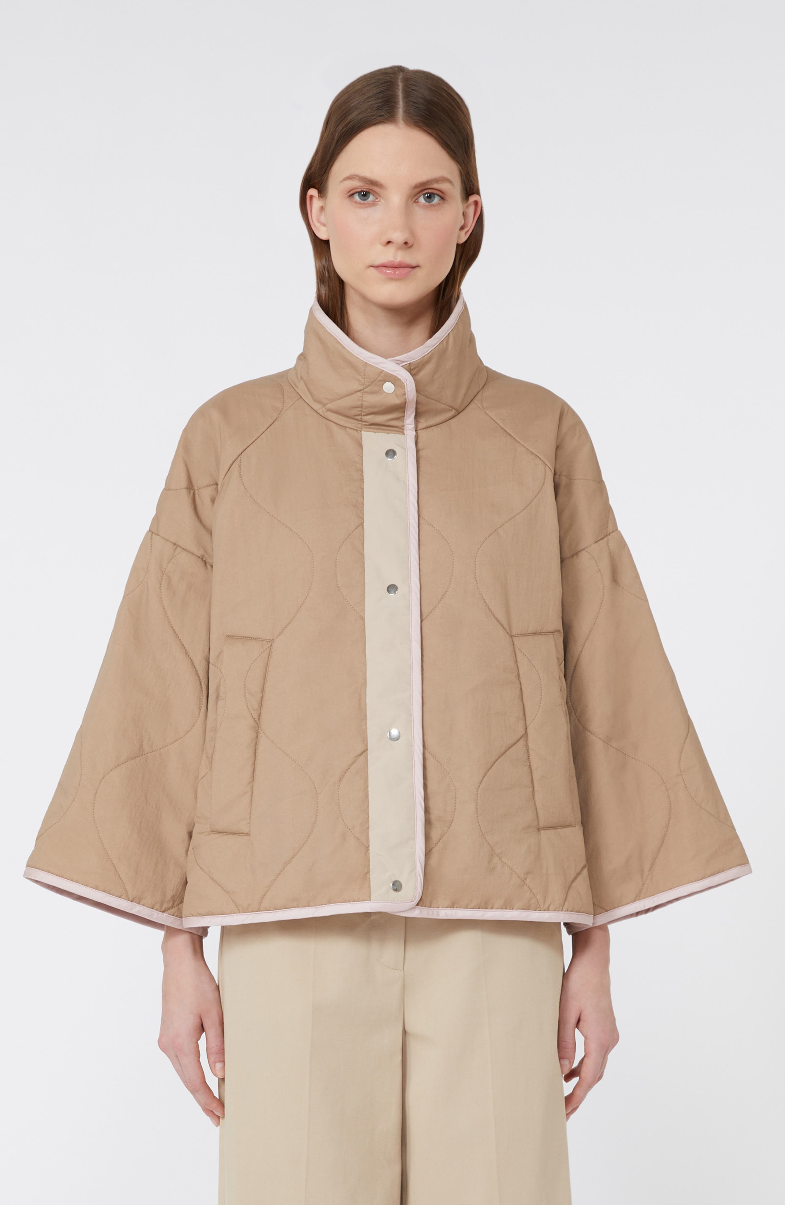 Weekend Max Mara Ronco Water Repellent Quilted Reversible Jacket in Powder at Nordstrom - 2