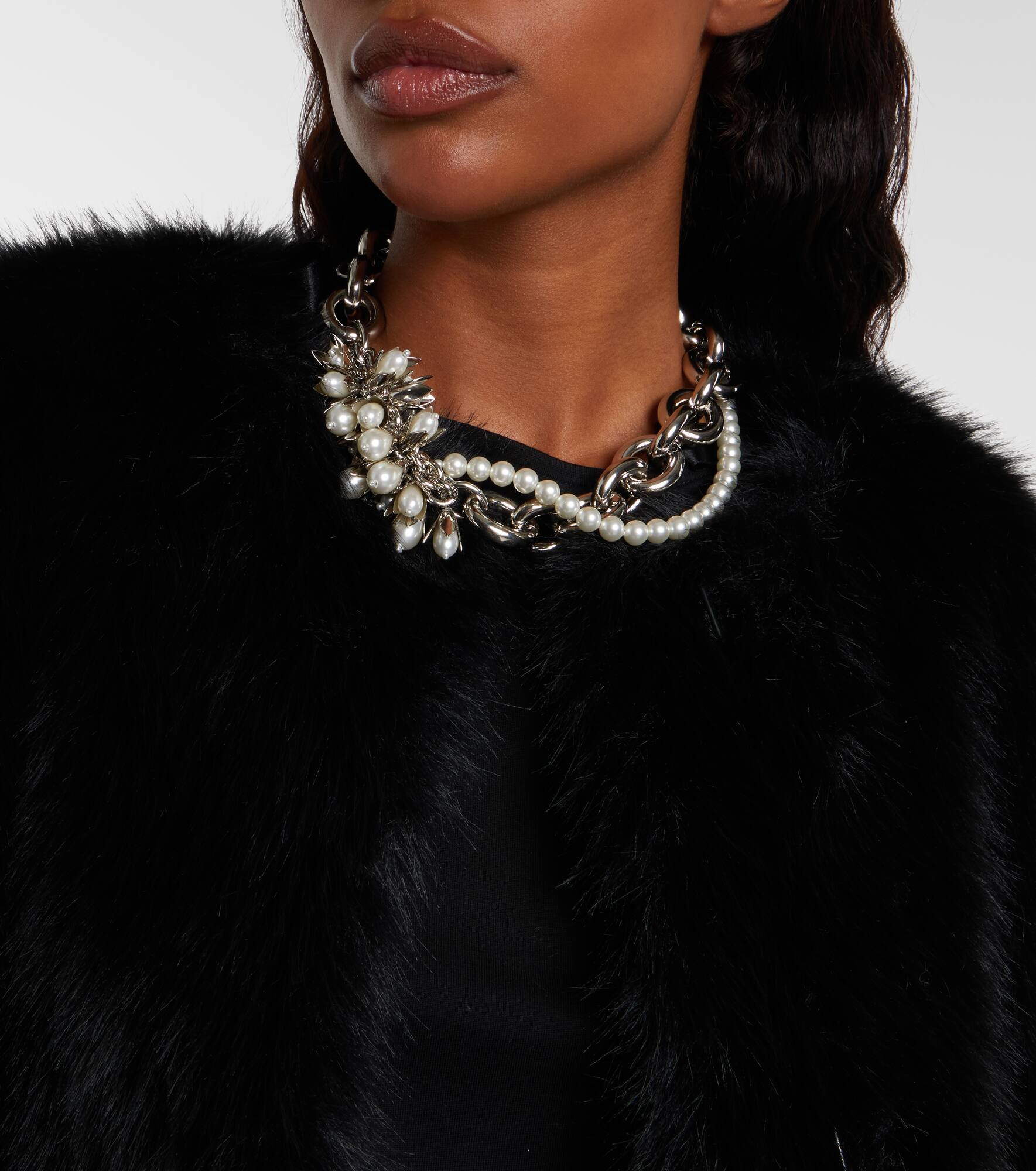 Embellished faux pearl necklace - 3