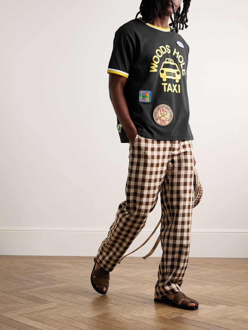 BODE Discount Taxi Printed Appliquéd Cotton-Jersey T-Shirt outlook