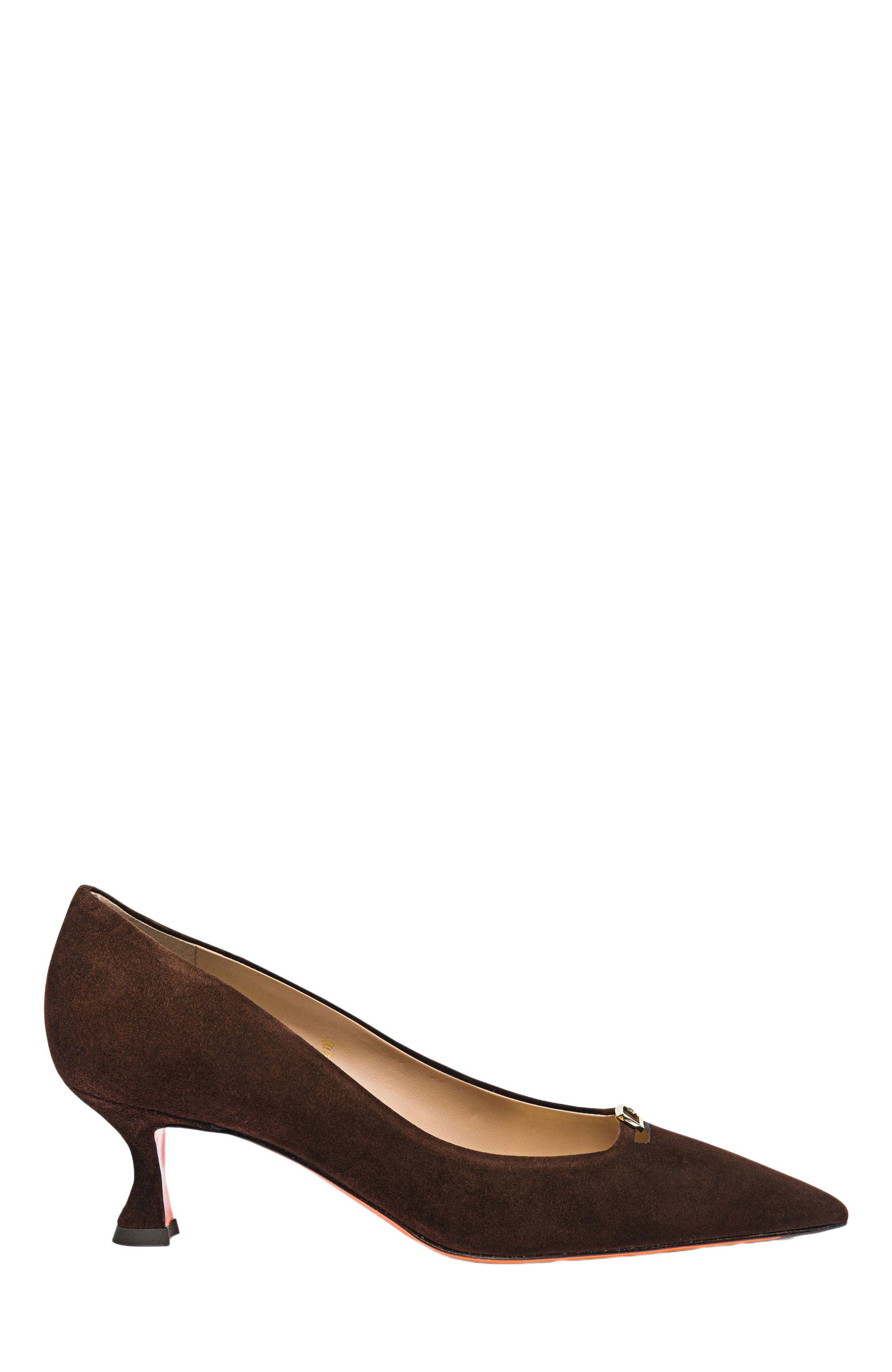 Santoni Women's suede mid-heel pump in Brown at Nordstrom - 1