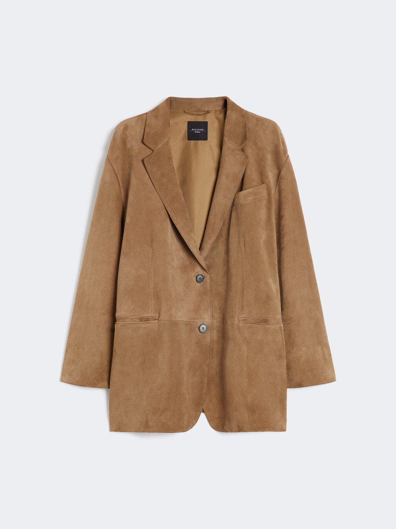 ROLANDA Oversized suede blazer - DESERT 1