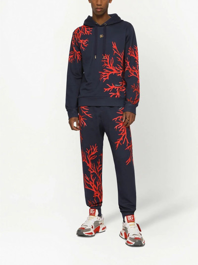 Dolce & Gabbana coral-print cotton track pants outlook