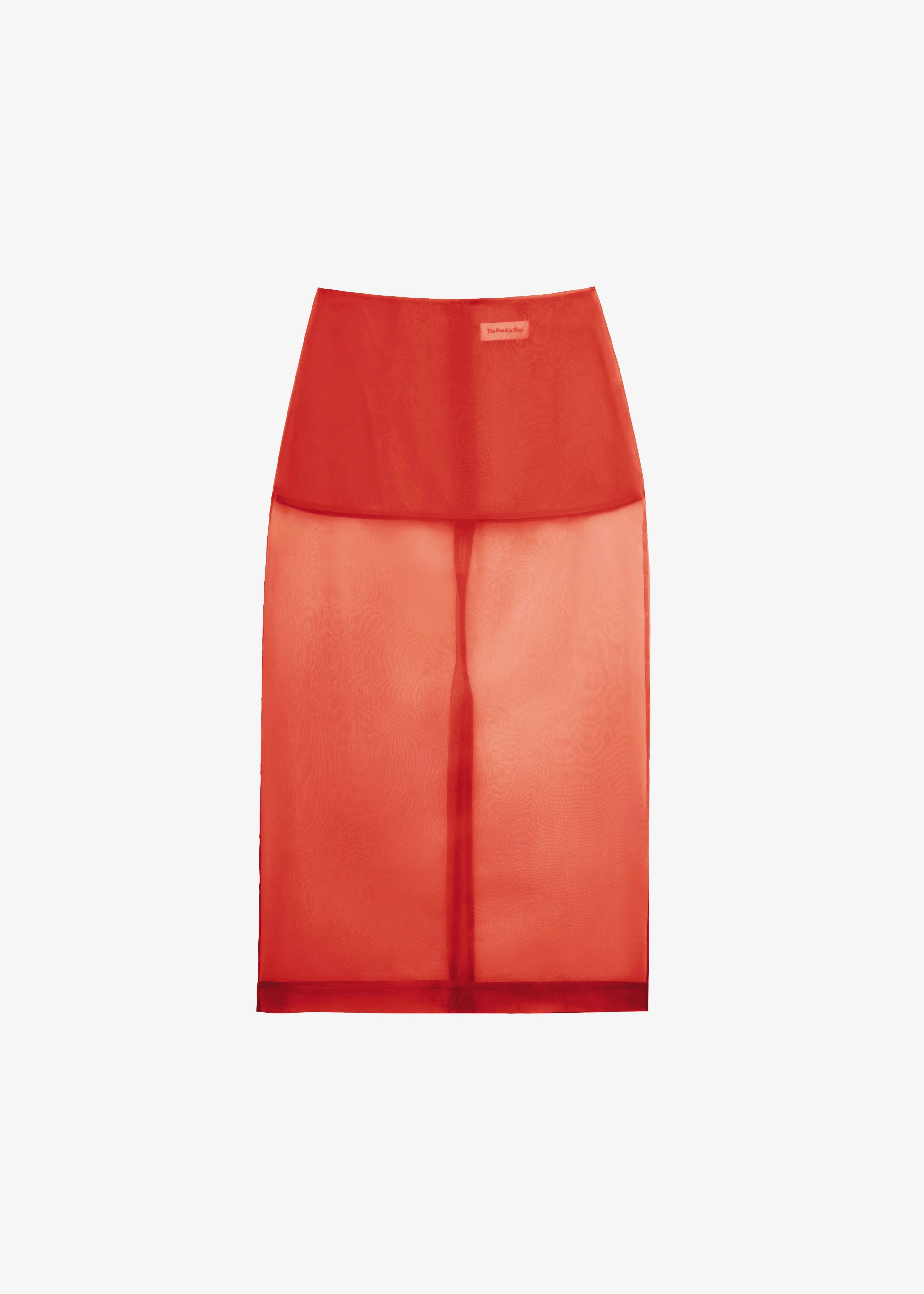Peri Sheer Midi Skirt - Red - 1
