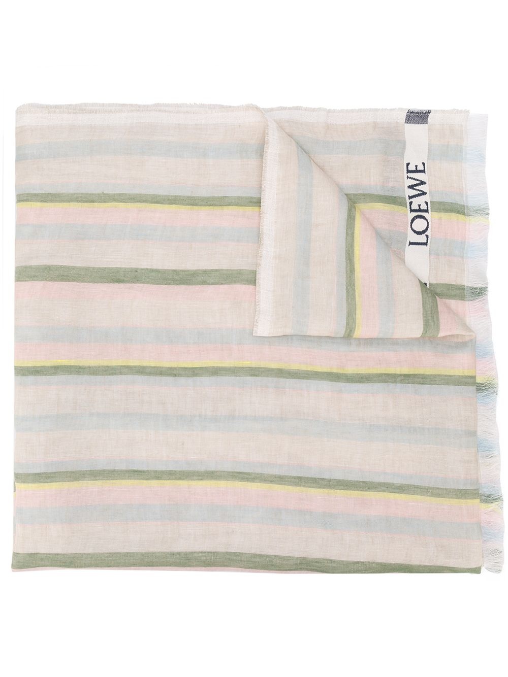 stripe linen scarf  - 1