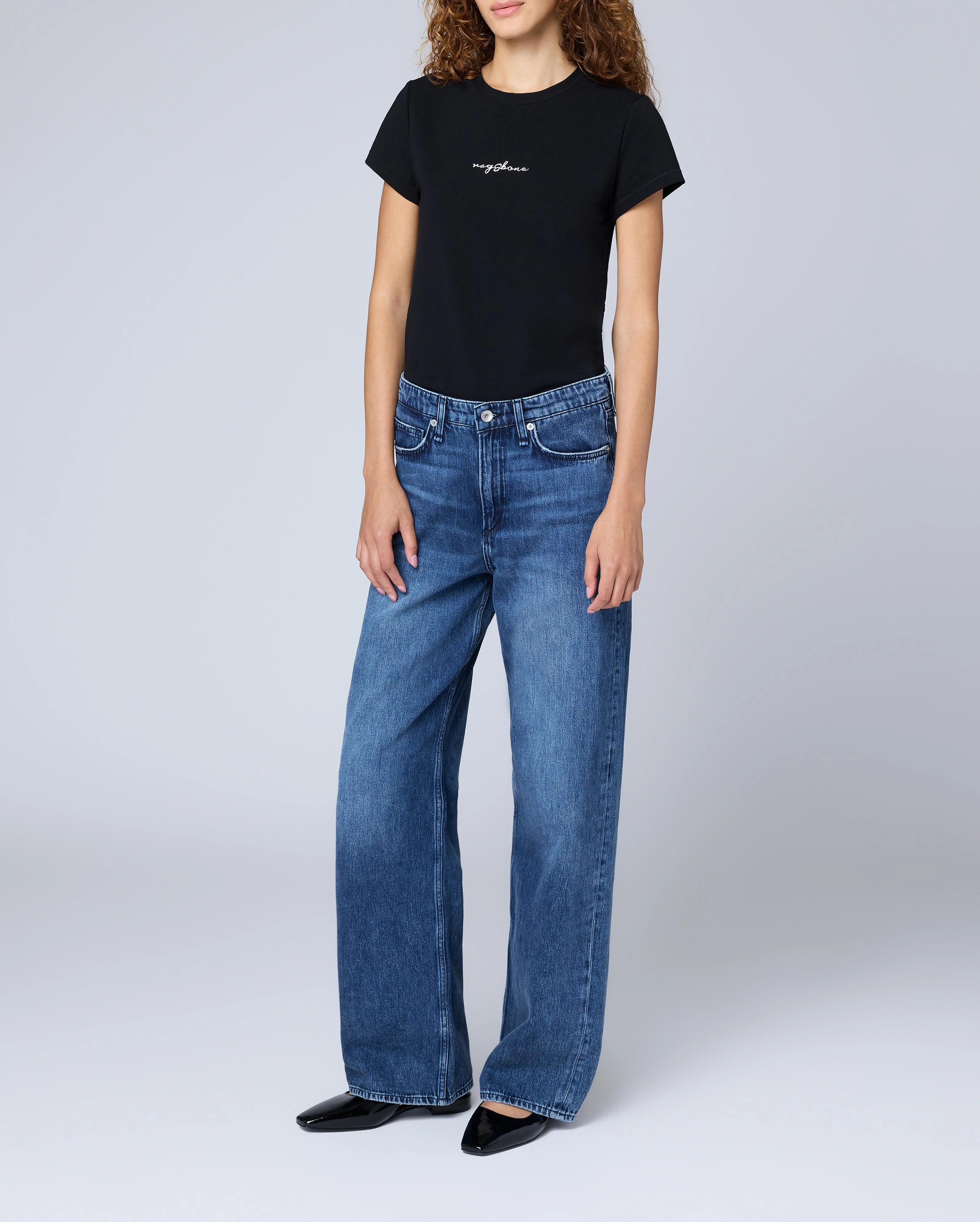 Logan Mid-Rise Wide-Leg Jean Lightweight Rigid Denim - 1