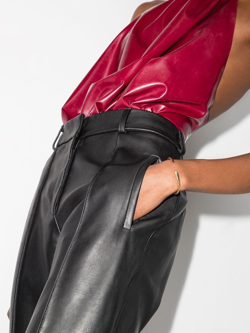 Charles flared leather trousers - 4