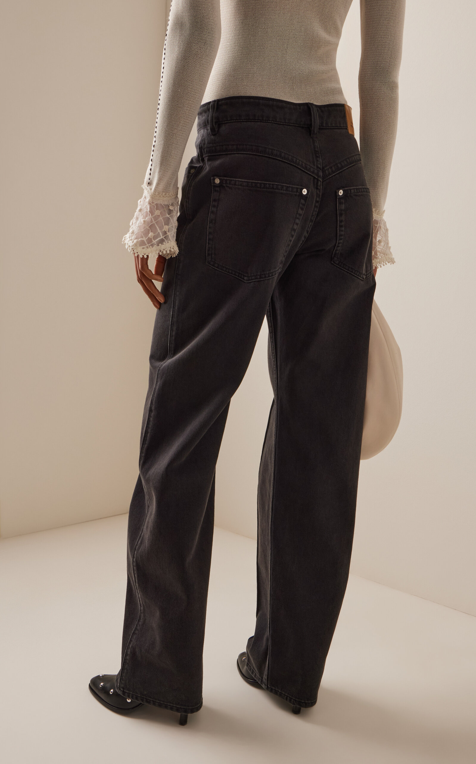Stely Rigid High-Rise Straight-Leg Jeans black - 4