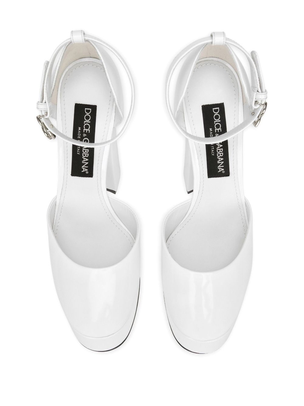 105mm leather platform pumps - 4