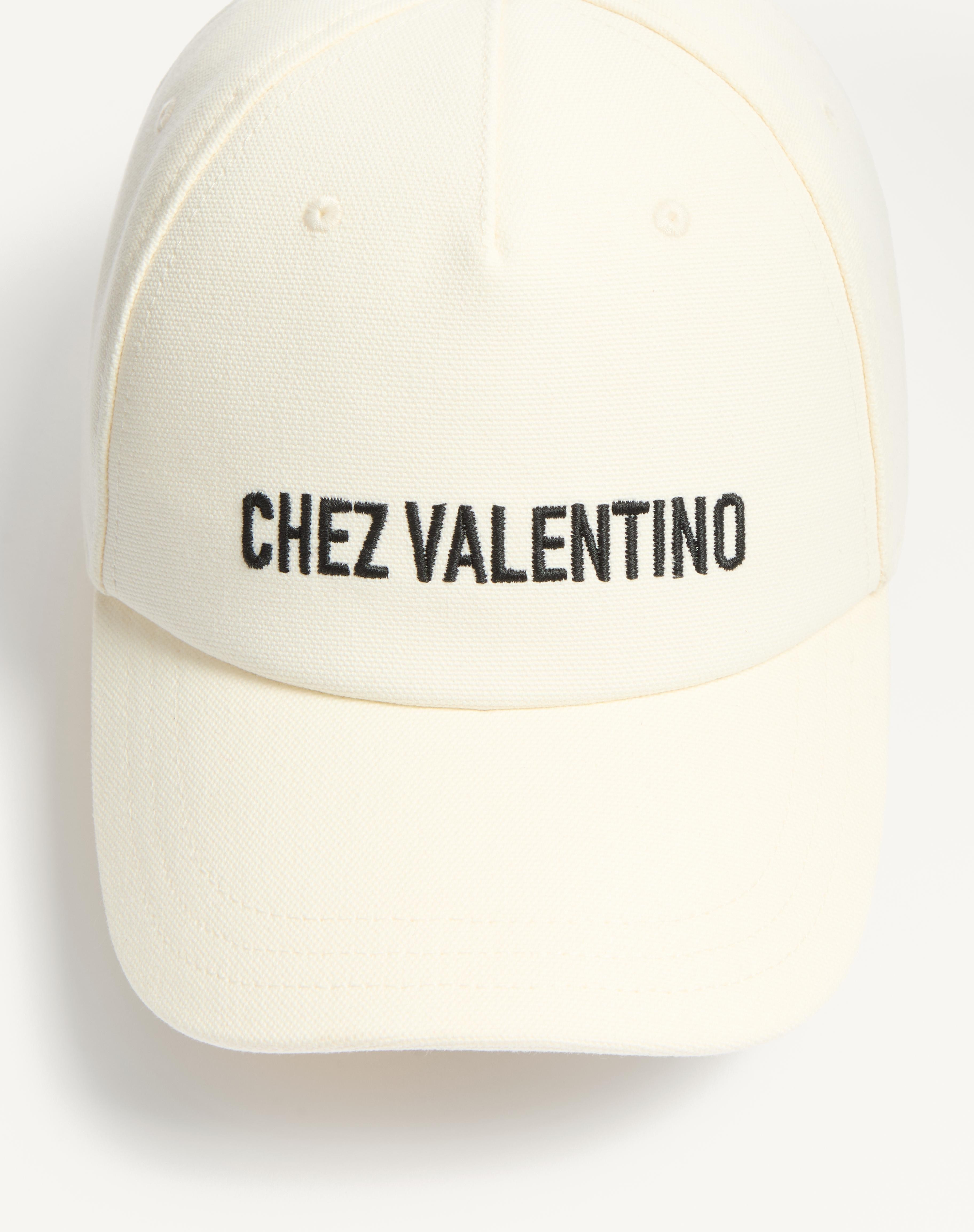 CHEZ VALENTINO COTTON BASEBALL CAP WITH EMBROIDERY - 4