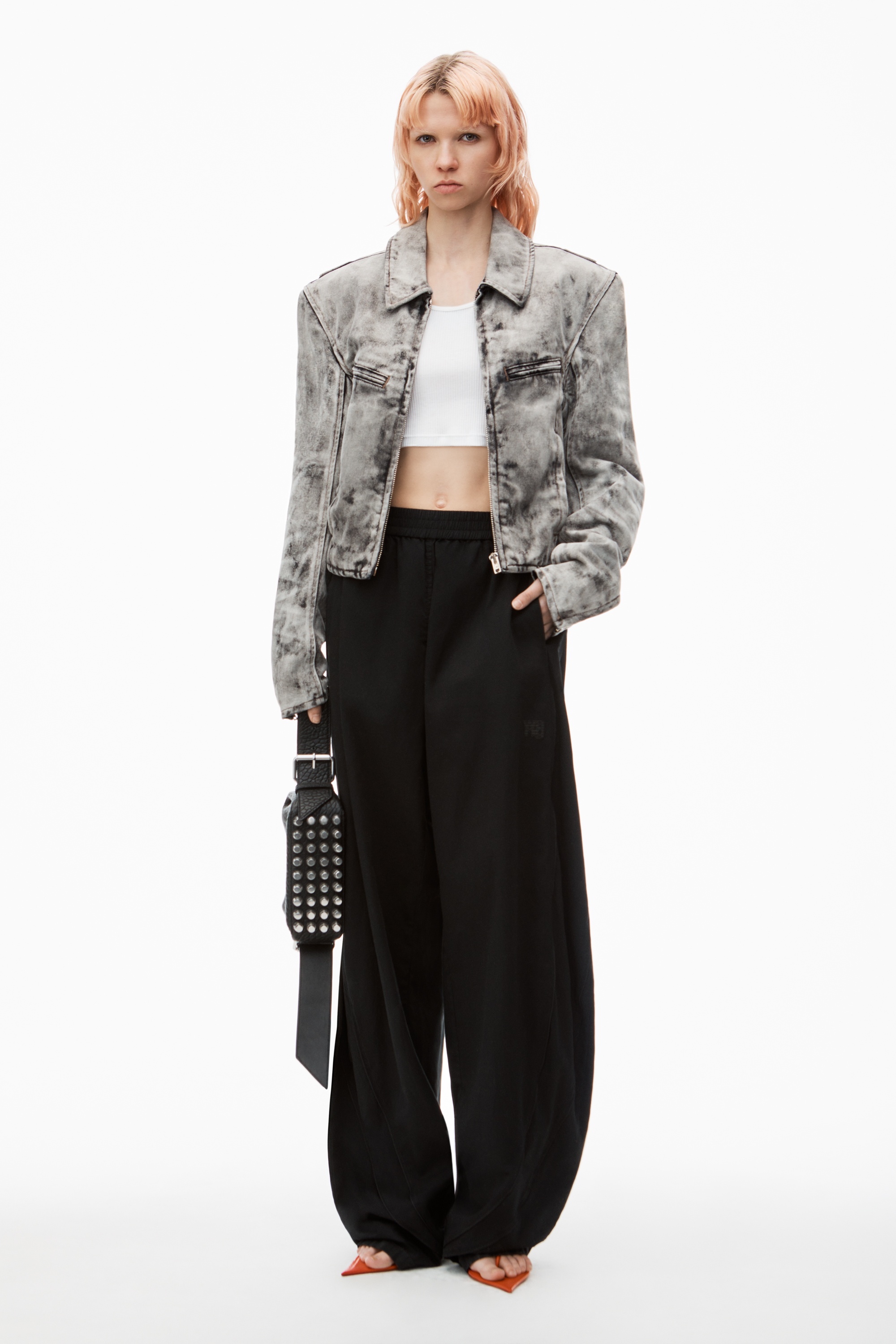 Piped Track Pants in Cotton Twill - 2