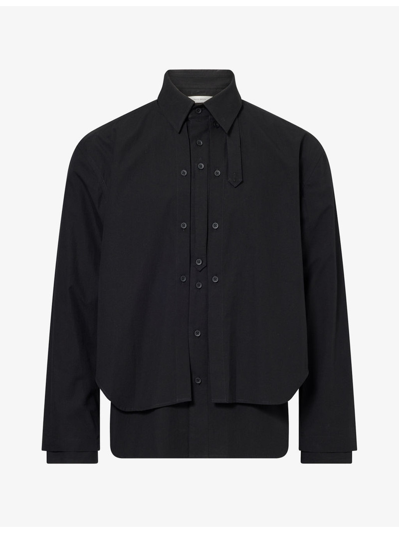 Layered Detachable-Panel Cotton Shirt 1