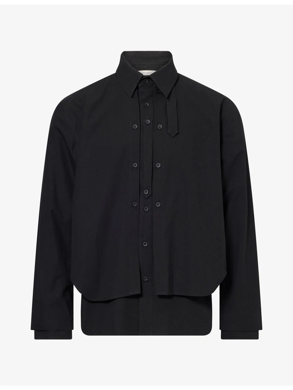 Layered Detachable-Panel Cotton Shirt - 1