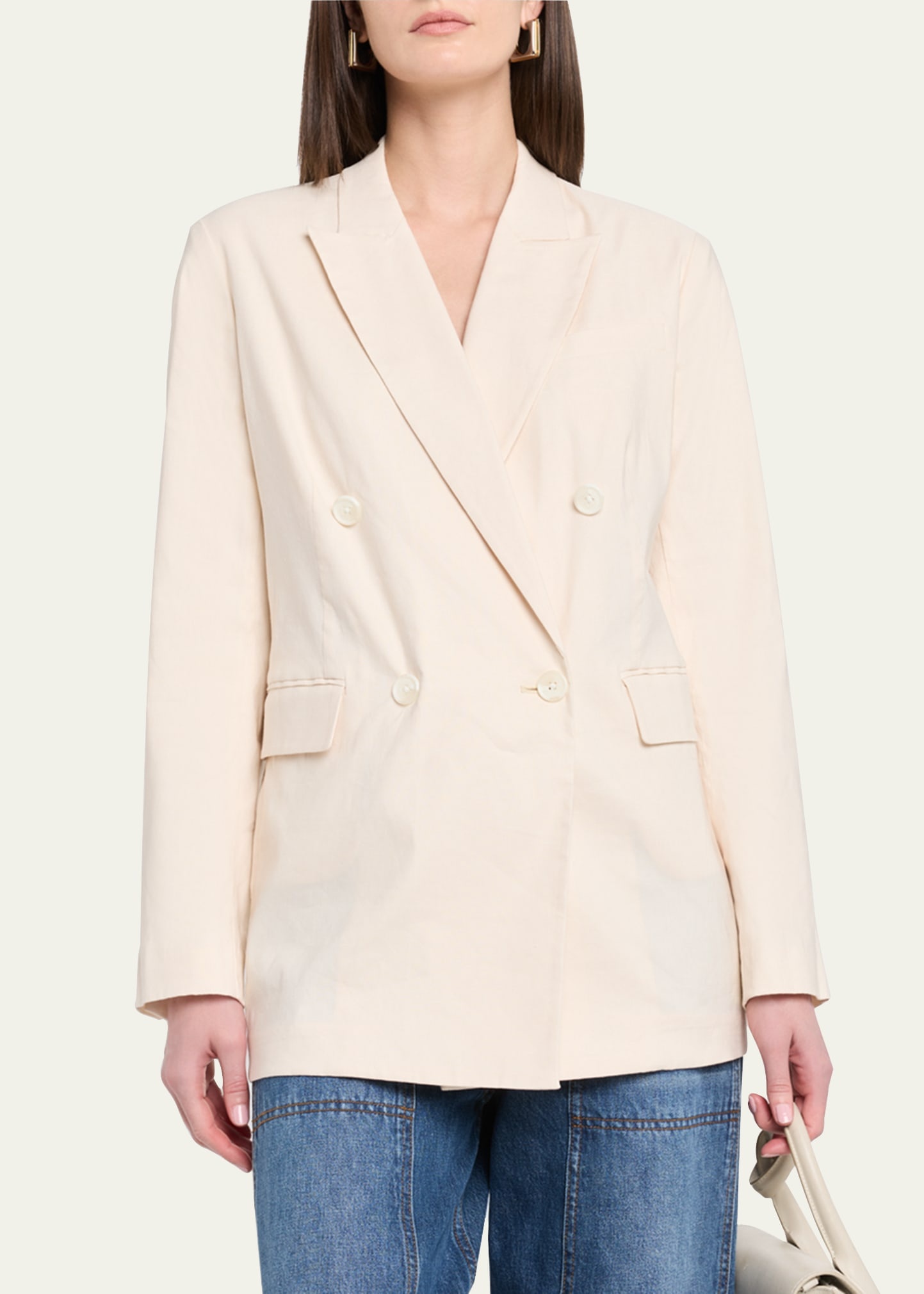 Emile Double-Breasted Linen Blazer - 4