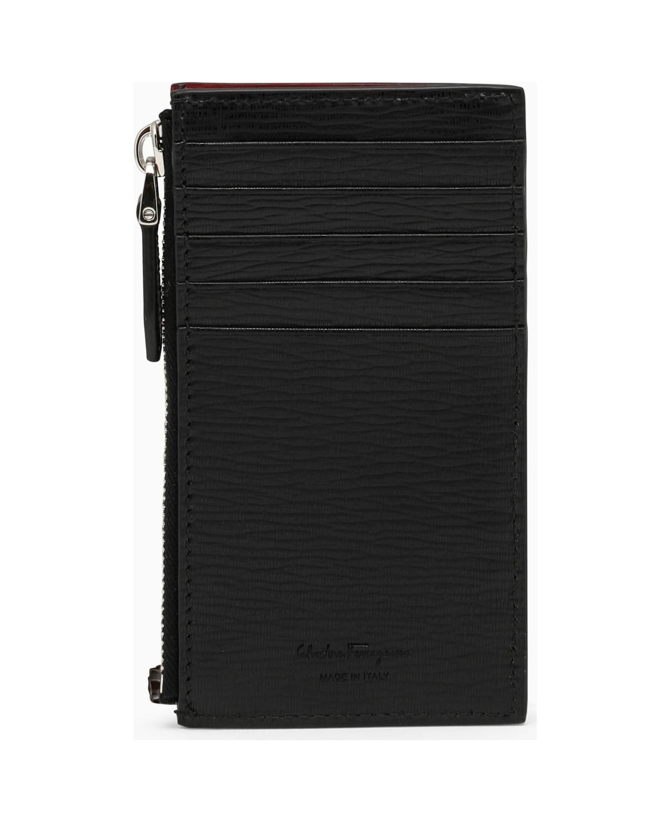 Black Leather Card Case - 2