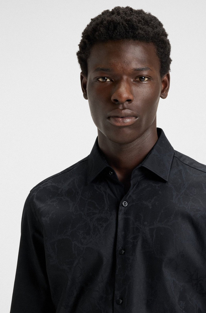 SLIM-FIT SHIRT IN COTTON WITH A STACKED-LOGO JACQUARD 3