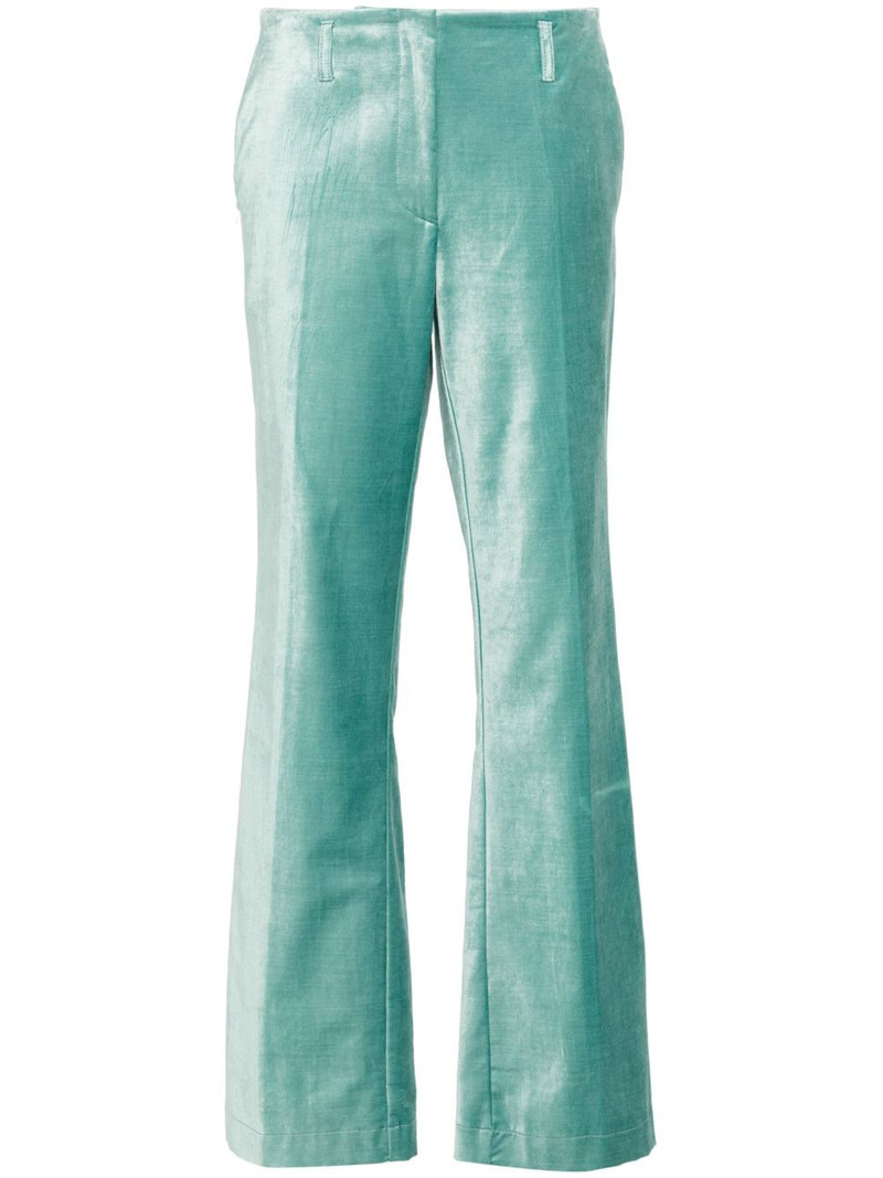 straight-leg velour trousers 1