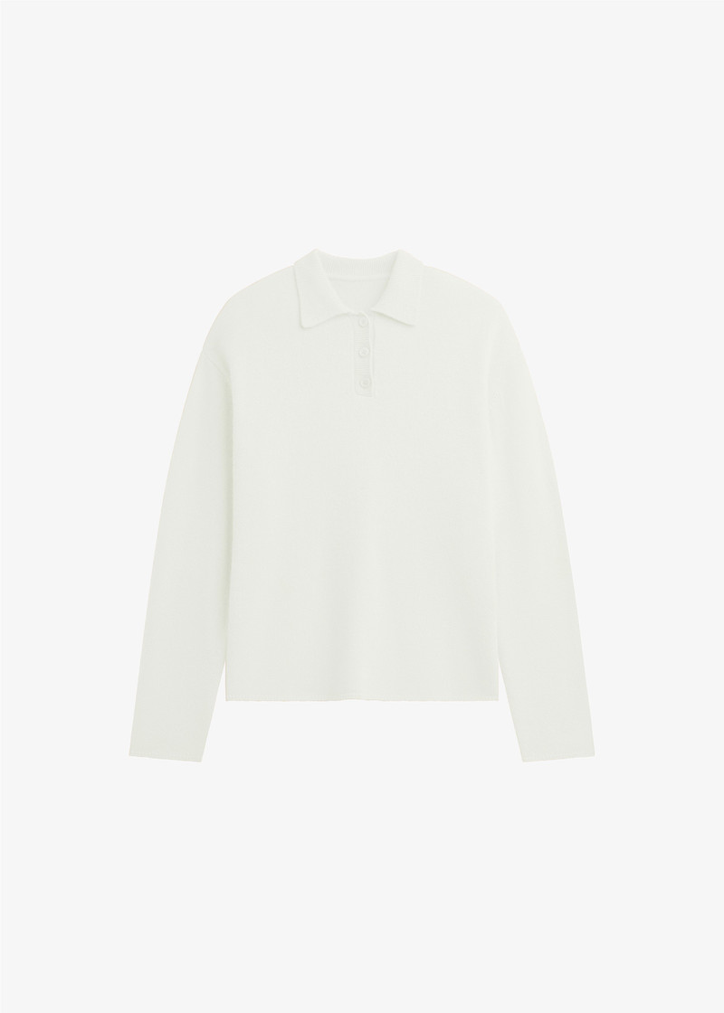 Bresica Knit Polo Sweater - Ivory 7