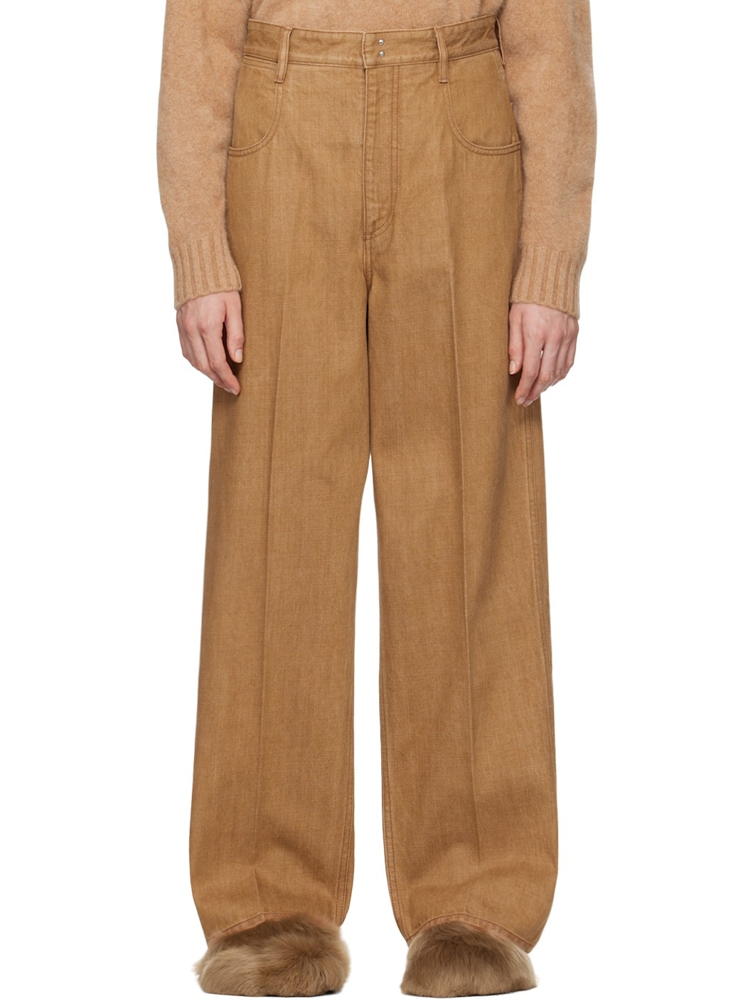 Tan 5-Pocket Trousers - 1