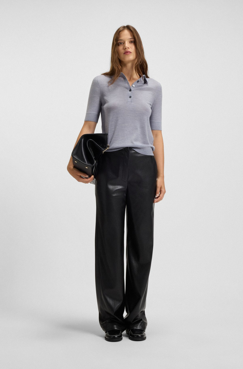 BOSS SHORT-SLEEVED WOOL POLO SWEATER WITH MOISTURE MANAGEMENT outlook