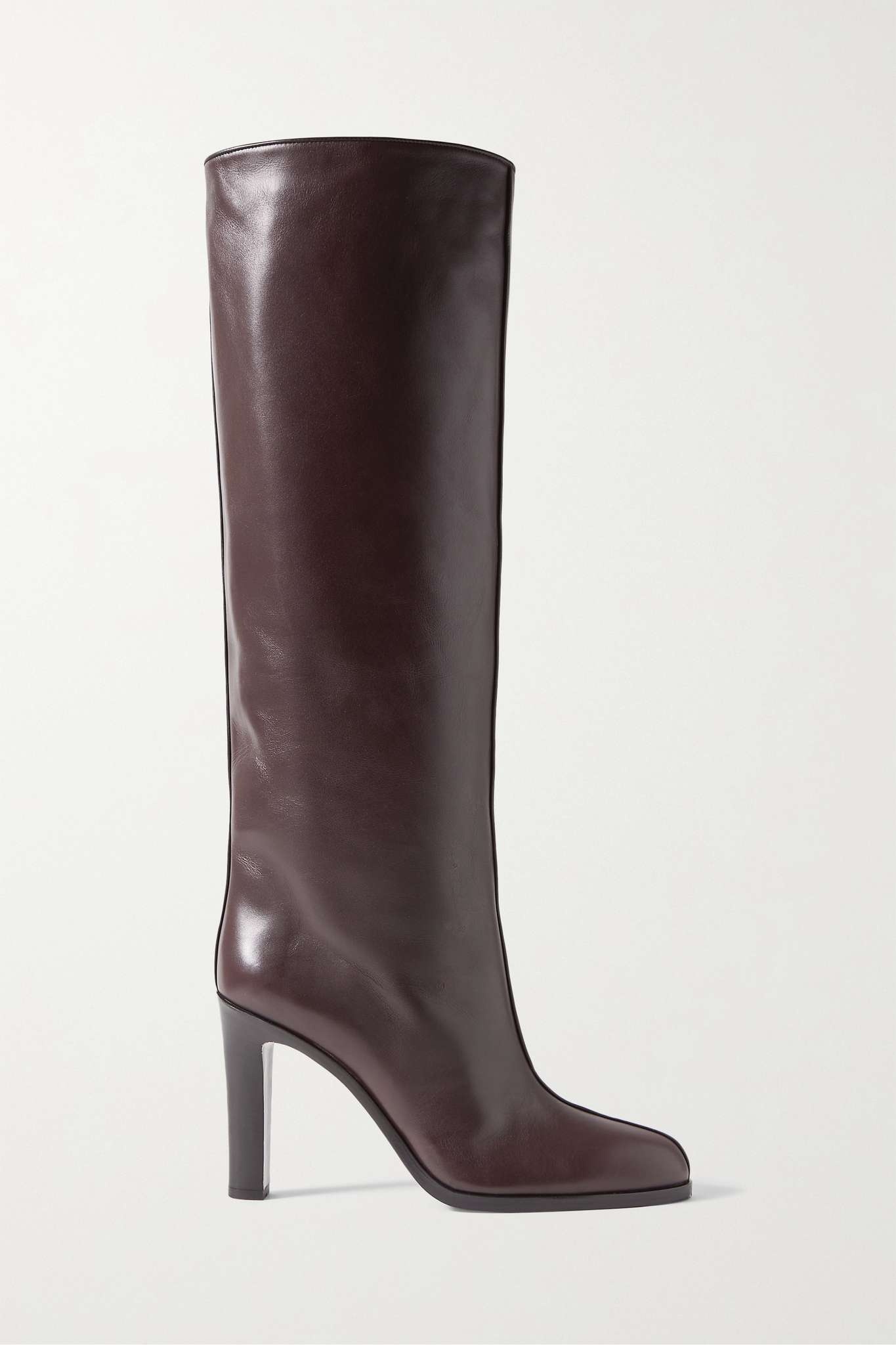 Paneled leather knee boots - 1