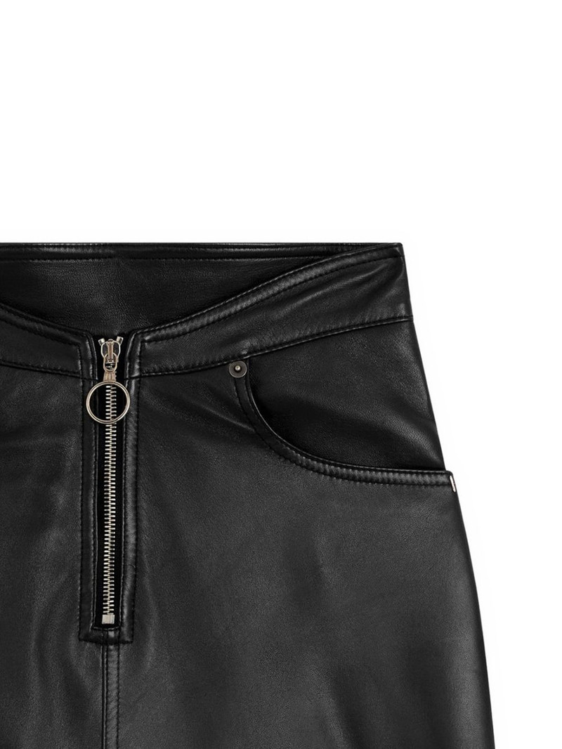 FIORUCCI leather zippered mini skirt outlook