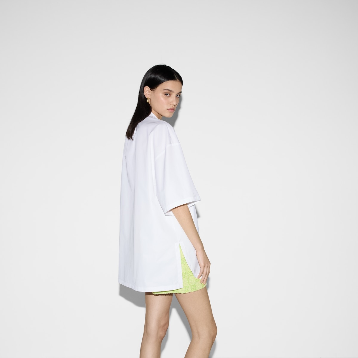 Cotton poplin dress with Horsebit - 4
