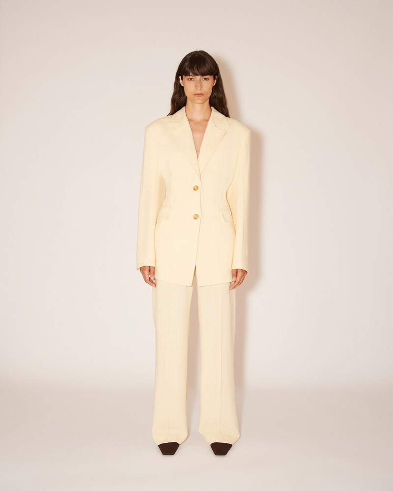 MANOUK - Silk-viscose-tweed relaxed fit jacket - Creme 3