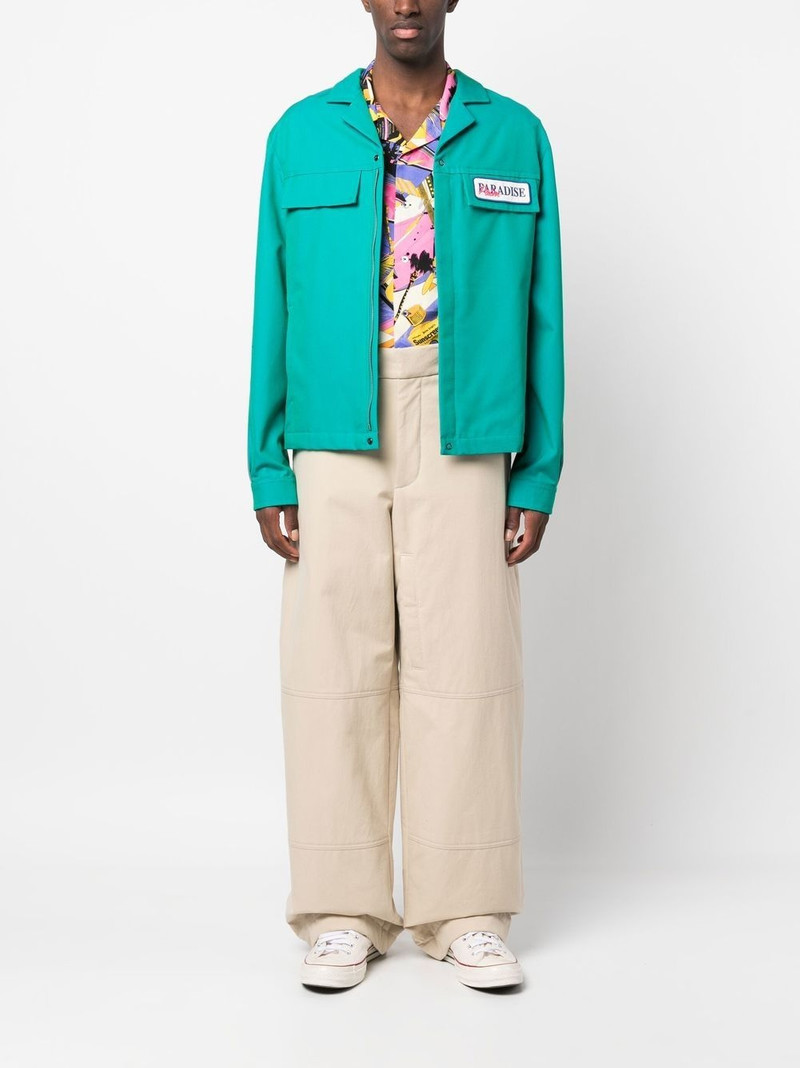 Palm Angels Paradise-embroidered shirt jacket outlook