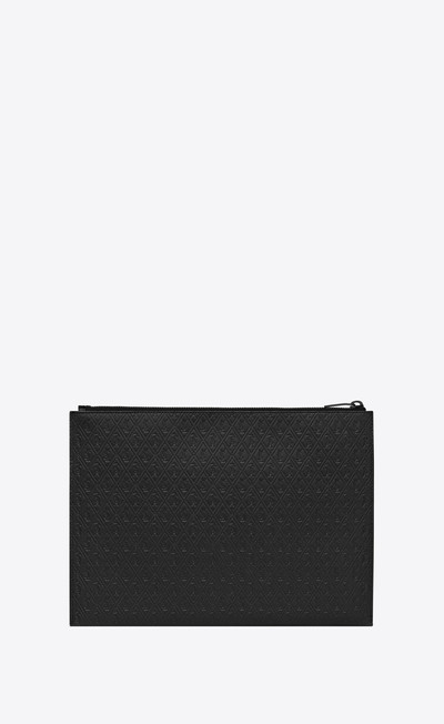 SAINT LAURENT le monogramme all over zipped tablet holder in embossed smooth leather outlook