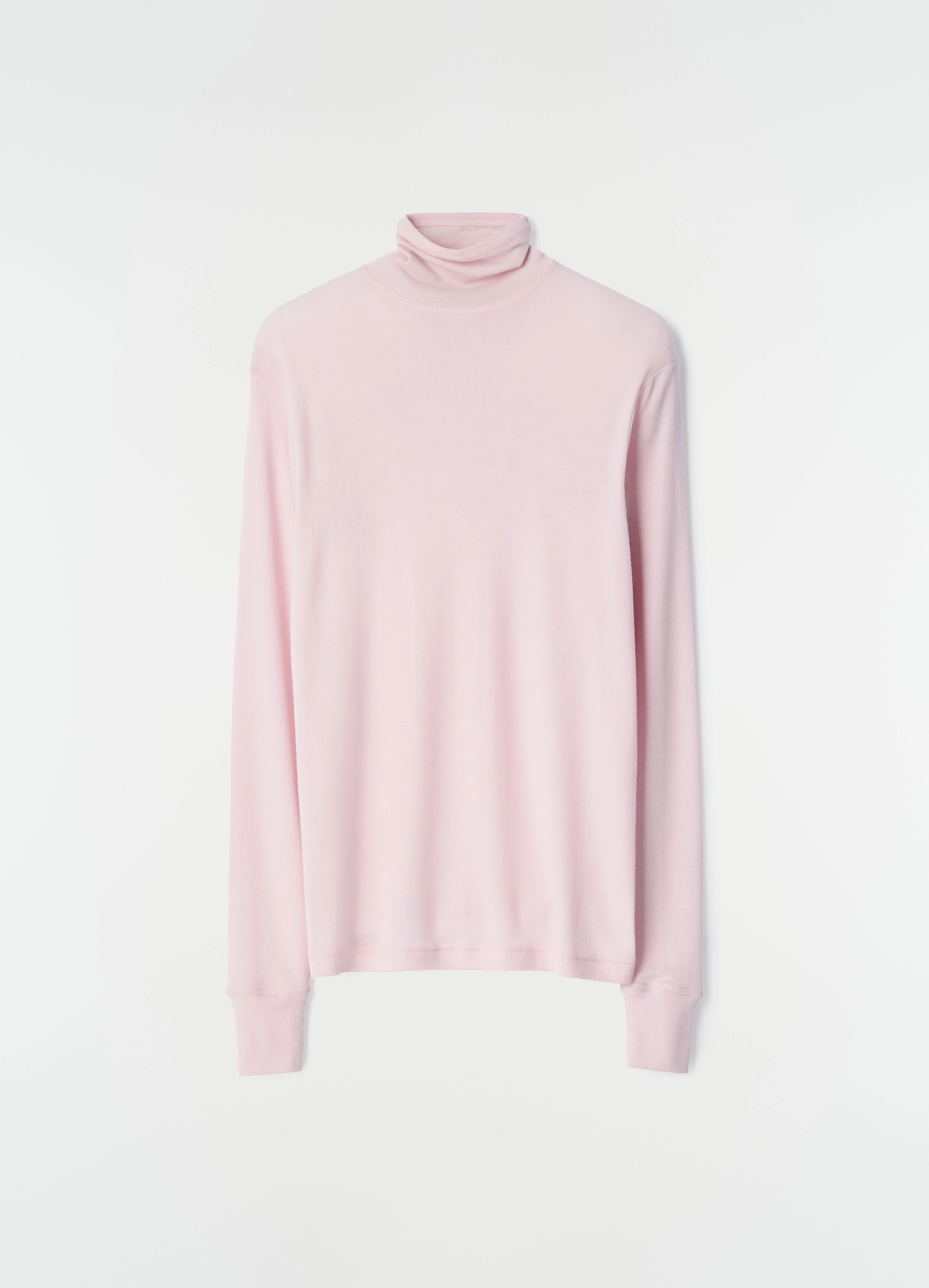 STAND-COLLAR TOP IN WOOL AND SILK JERSEY - 1