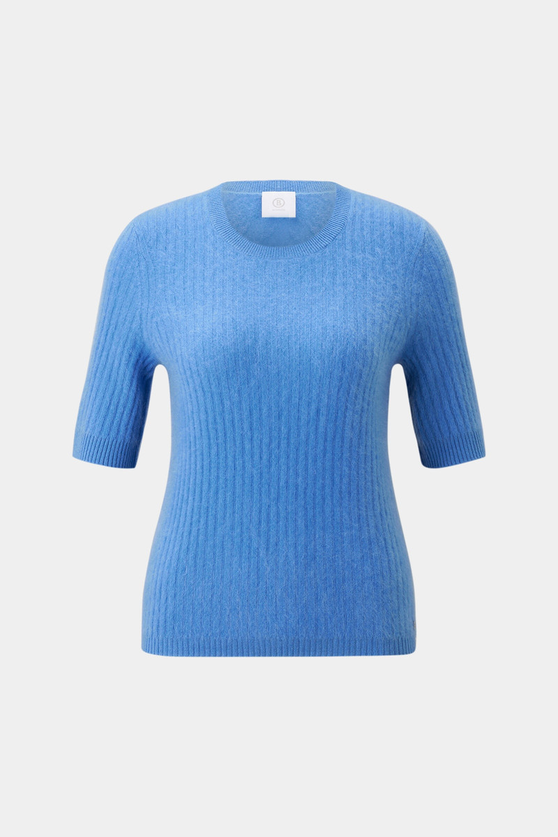 Sue Cashmere short-sleeved sweater in Blue 1
