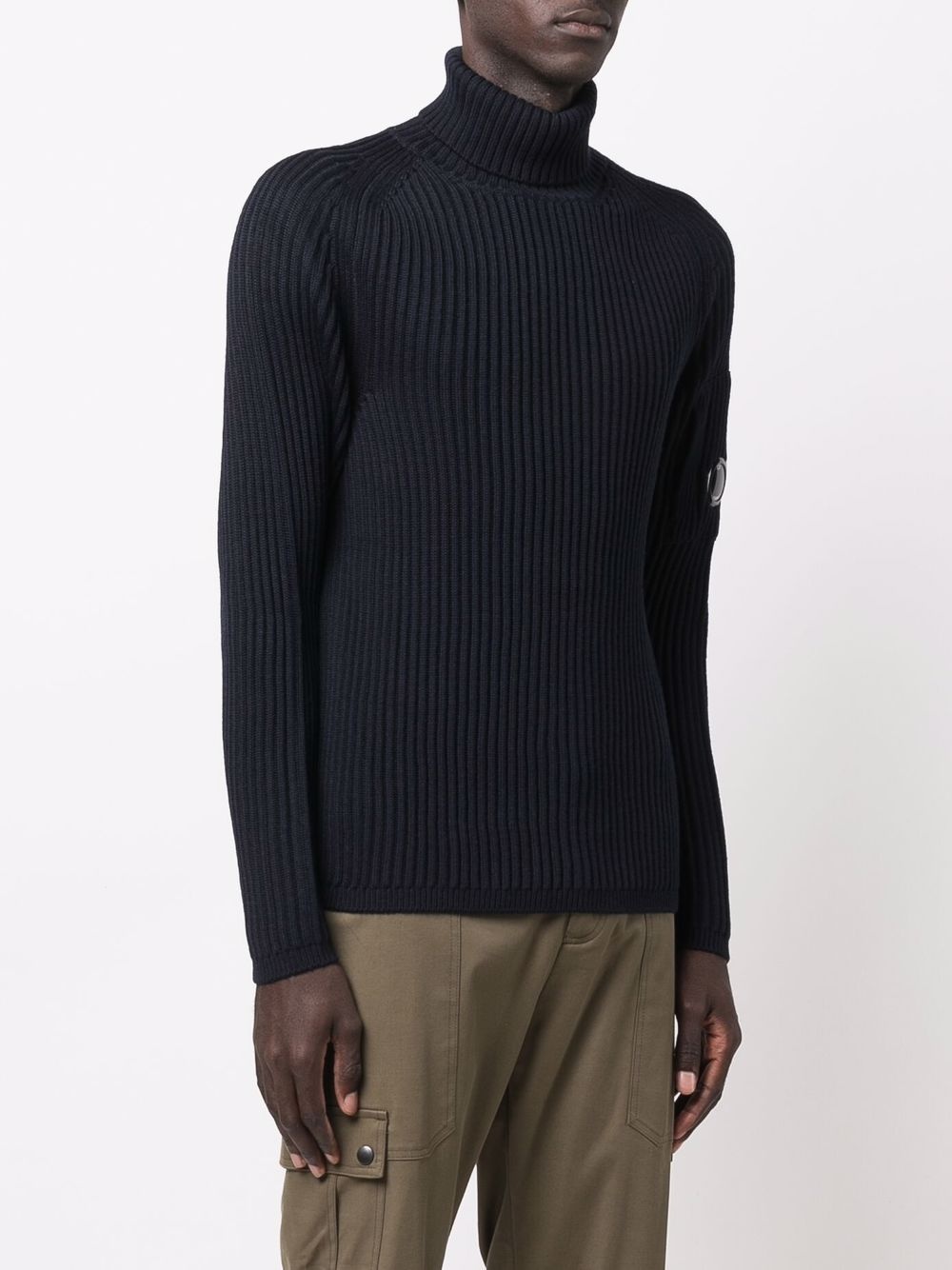 logo-patch roll neck jumper - 3