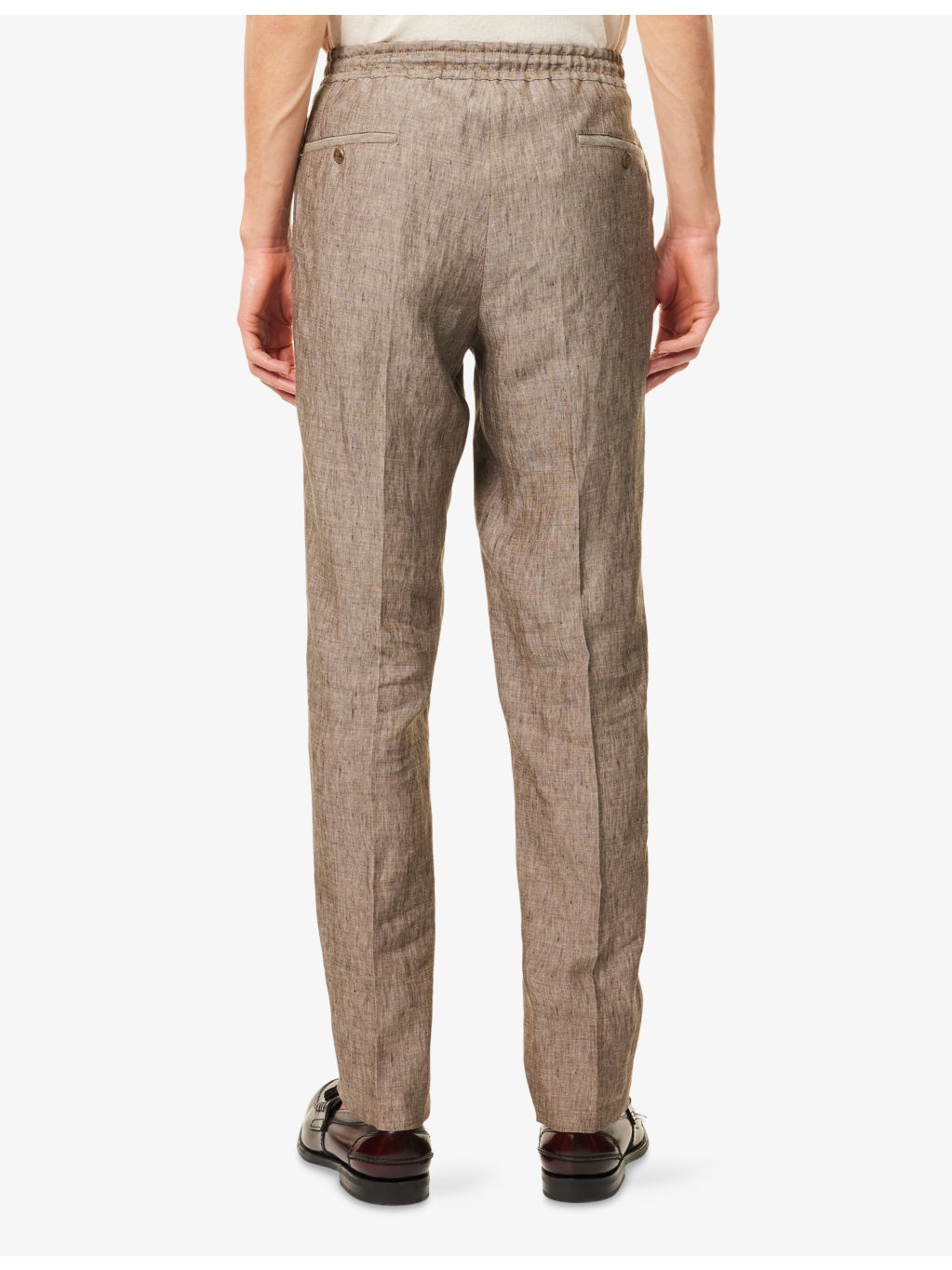 Drawstring Straight-Leg Linen Trousers - 4