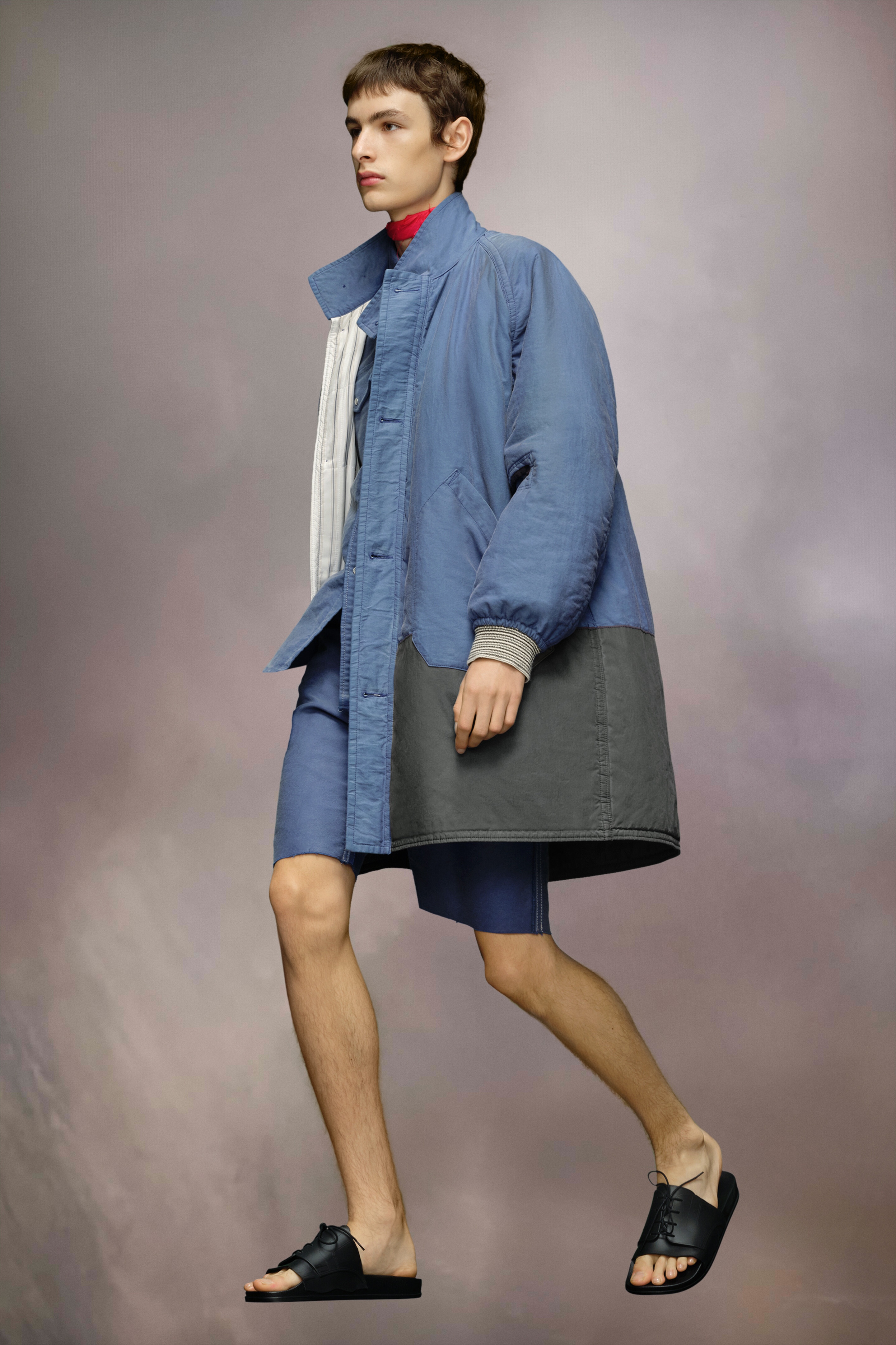 Patchwork cotton twill caban jacket - 4