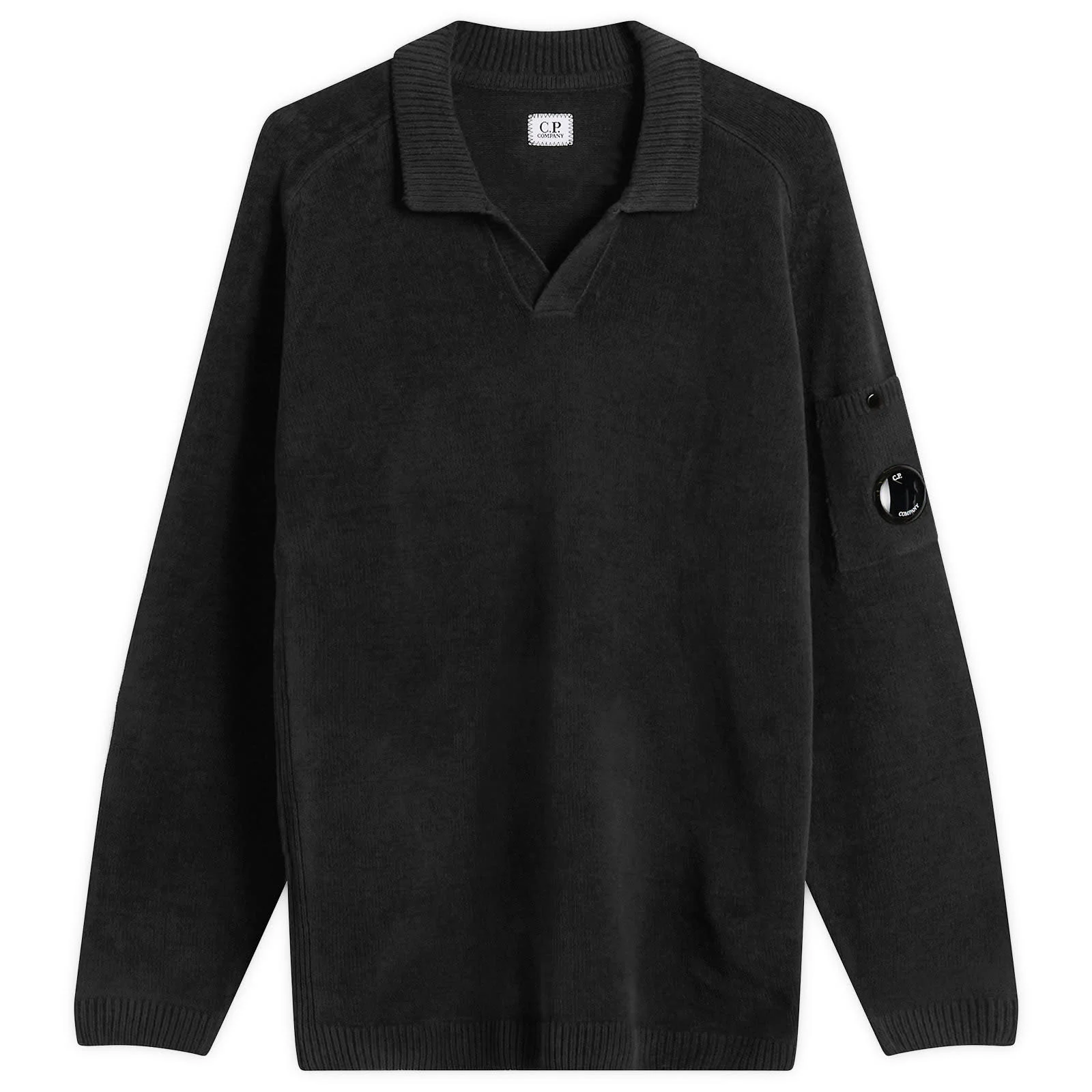 C.P. Company Cotton Chenille Polo Lens Sweater - 1