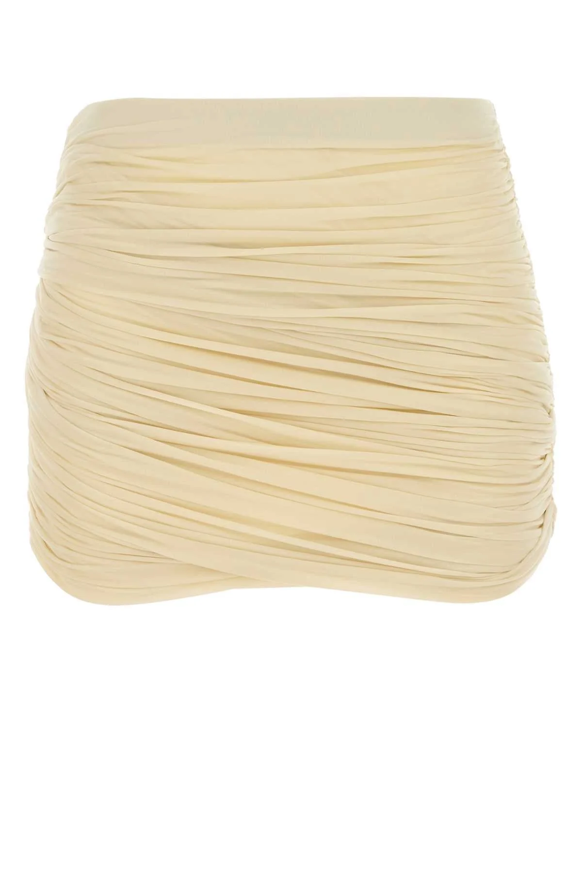 Magda Butrym Women Cream Stretch Cupro Mini Skirt - 1
